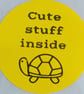 50 'Cute stuff Inside' Thermal Printed Stickers (Turtle mix) - Image 2