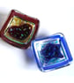Ring Dish Fused Glass 7cm Blue Star dichroic  - Image 3