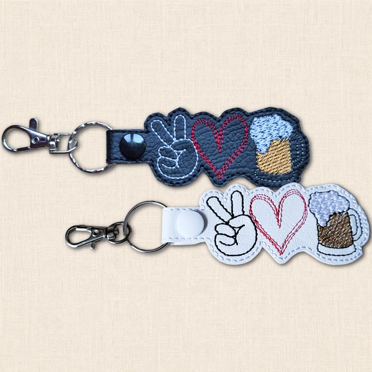Beer Keyring - Peace Love Pint Bag Charm