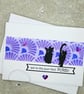 Cat silhouette card - anniversary card,  black cats, cat lover, art deco - Image 1