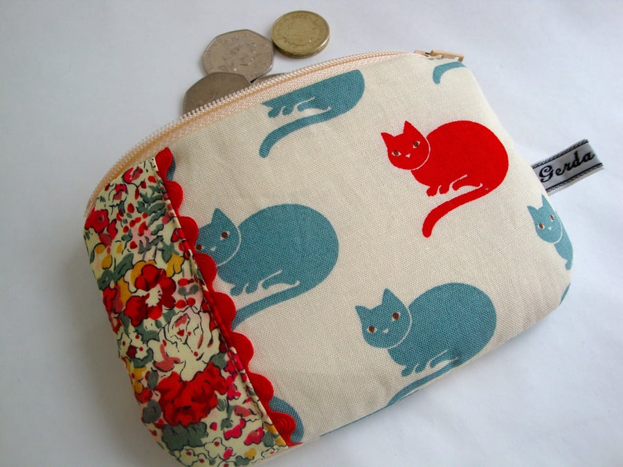Cotton Coin purse  - Cat coin purse 