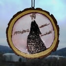 Blue Wolf Wooden Slice