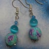 Beautiful Blue Dangling Beaded Earrings