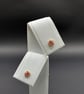 18Ct Gold Stud Halo Earrings with 3mm Pink Cubic Zirconia