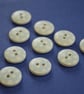 15mm Wooden Spotty Buttons Baby Blue With White Dots 10pk Spot Dot (SSP9)