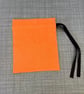 Orange Cotton Fabric Drawstring Gift Bag: Small Present Wrap.