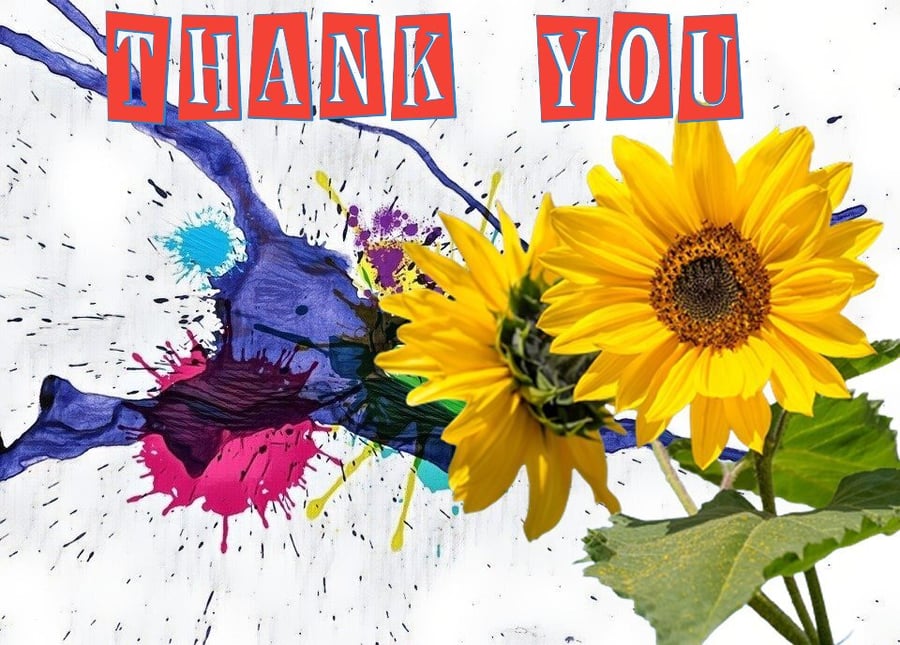 Thank you Sunflowers Card A5