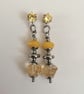 Yellow gemstone beaded earrings cubic zirconia,citrine & jade  - Image 5