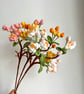 Hand-Crocheted Begonia Branch Cotton Acrylic Stems  Realistic Floral Decor