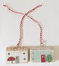 Set of 2 Wooden Festive House Hanging Decorations - Image 2