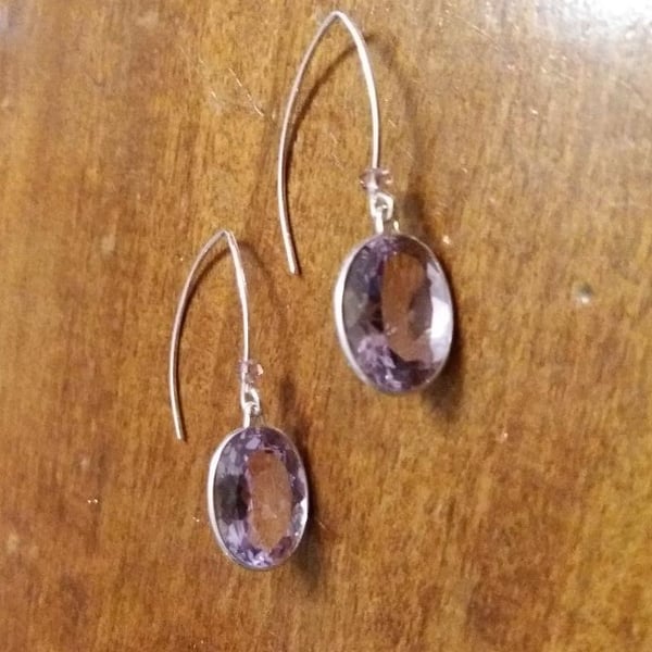 Faceted amethyst drops