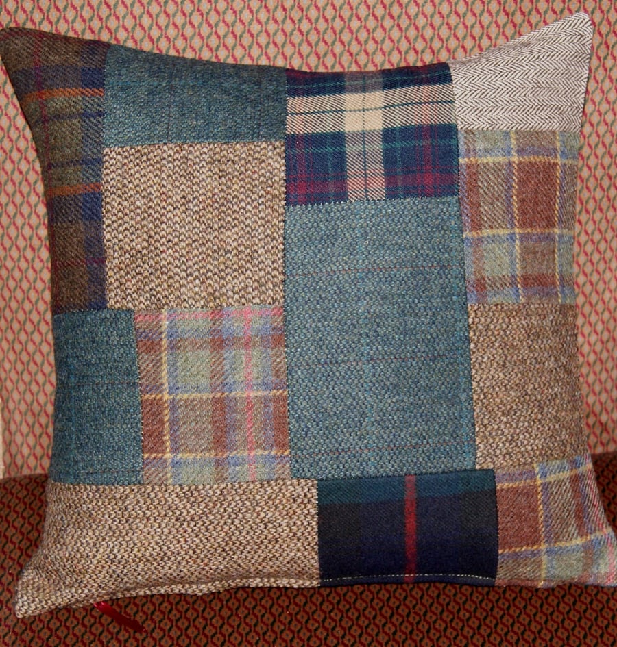 Patchwork Tweed (inc Harris Tweed) Cushion Cover