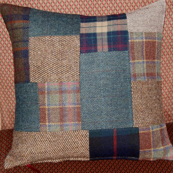 Patchwork Tweed (inc Harris Tweed) Cushion Cover