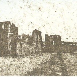 Castle Panorama Limited Edition Hand Pulled Collagraph Print Dudley Castle