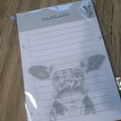 To do list Hand Hand drawn Cow on the front by Alison