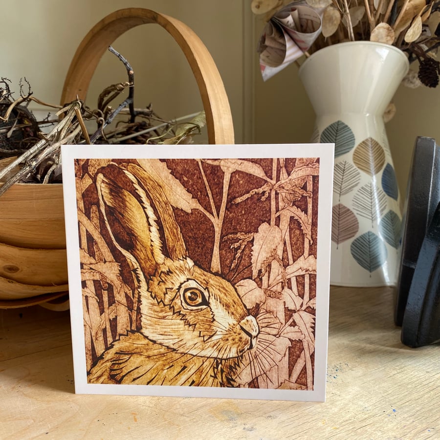 Greetings Card. Autumn Hare