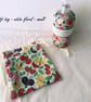 White Floral Drawstring Gift Bag, Eco Friendly Reusable Fabric Bag - Image 4
