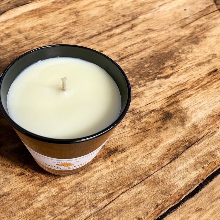 30cl Soy Wax Candle Dark Honey & Tobacco made to order  in a Black gloss Jar