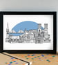 Inverness Landmarks Skyline Art Print