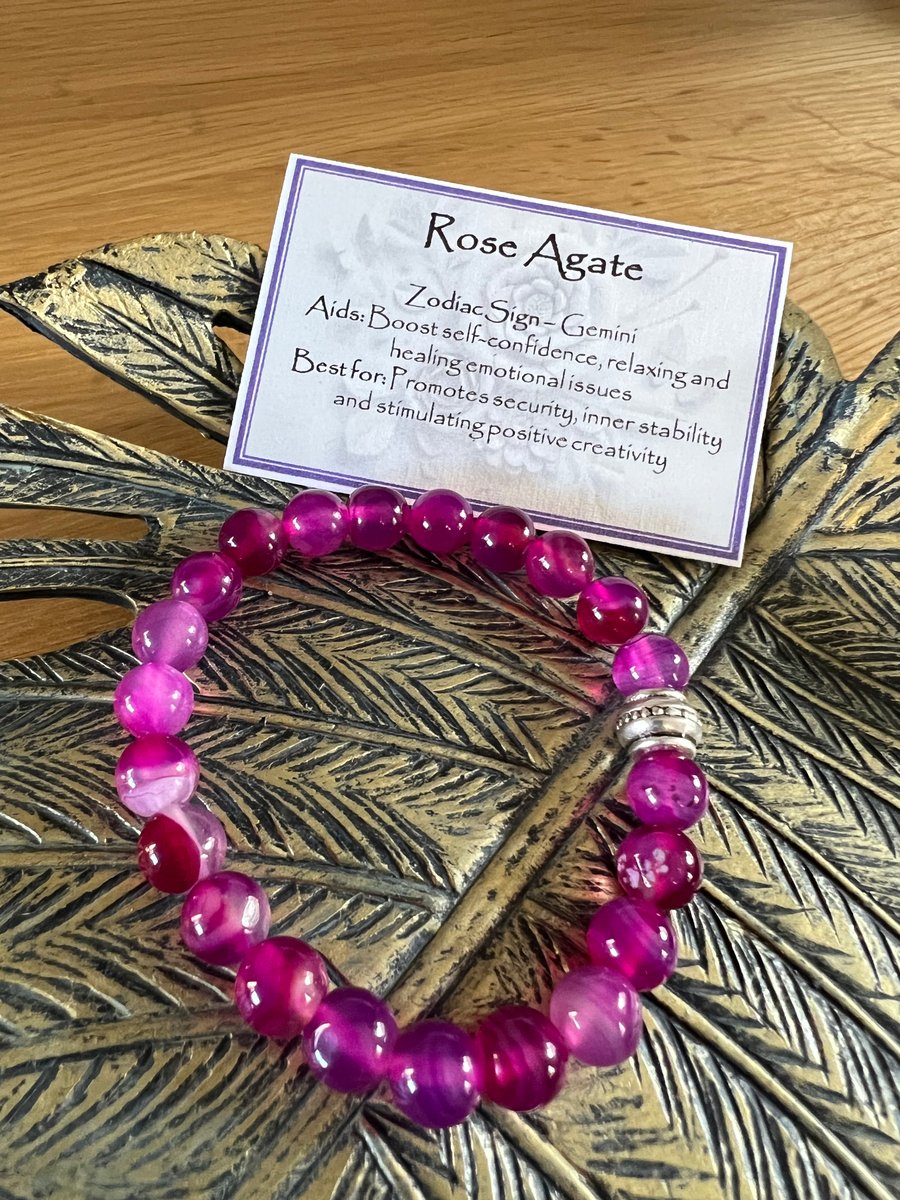 Rose Agate - Elasticated Bracelet 