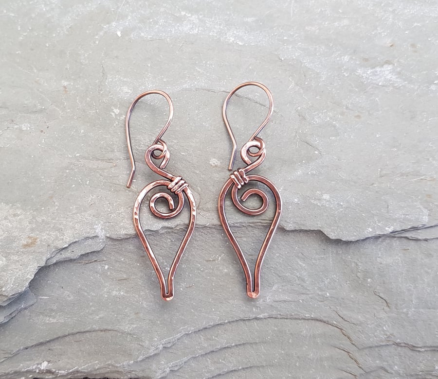 Copper Wire Wrapped Earrings