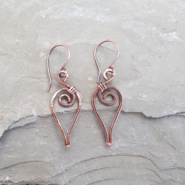 Copper Wire Wrapped Earrings