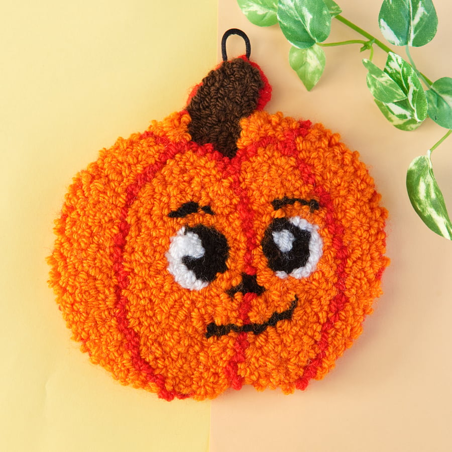 Cute Halloween Pumpkin Punch Needle Wall Hanging Decoration