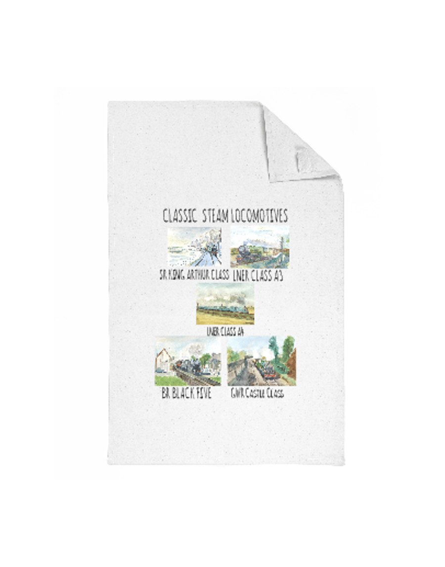 Classic Steam Locomotive tea towel