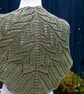 Triangular lace shawl in moss green cotton yarn - design A197 - Image 2