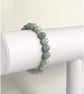 Sterling Silver Jadeite Beaded Stretch Bracelet, with Decorative Spacers - Image 1