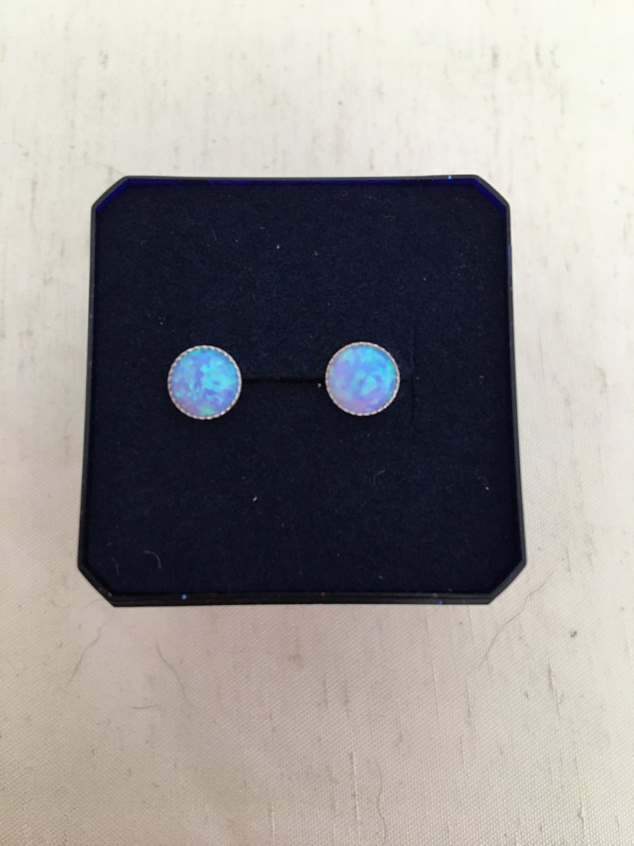 Beautiful Dainty Faux Opal Stud Earrings