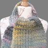 Pretty Variegated Crocheted Scarf 