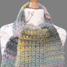Pretty Variegated Crochet Scarf 