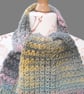 Pretty Variegated Crochet Scarf 
