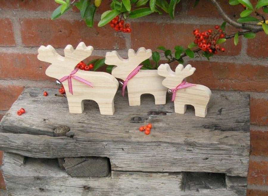  Christmas Trio of Reindeer Christmas Decorations