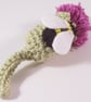 Made to order. Crochet thistle and felt bumblebee brooch - Image 4