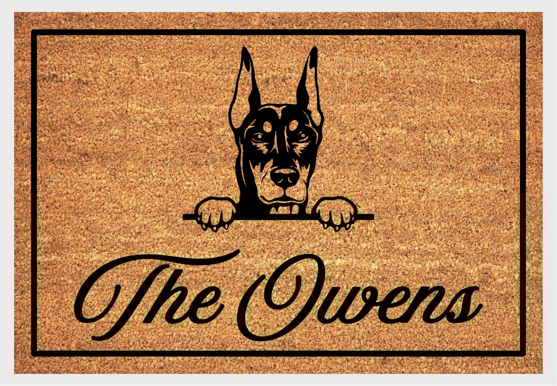 Dobermann Pinscher Door Mat - Doberman Pinscher Welcome Mat - 3 Sizes