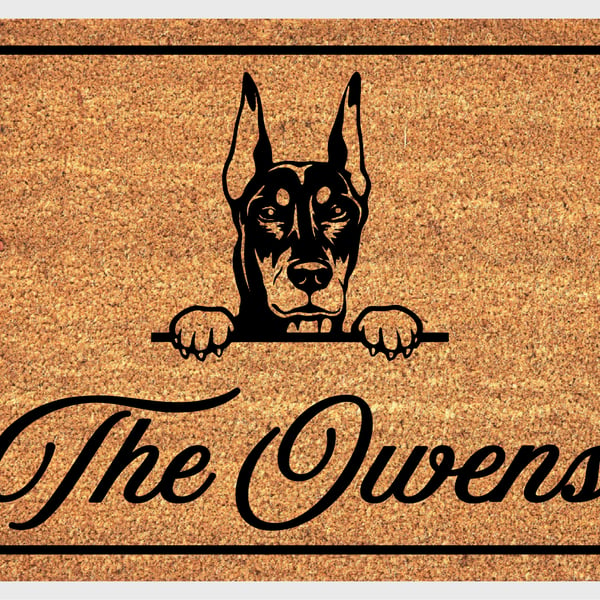 Dobermann Pinscher Door Mat - Doberman Pinscher Welcome Mat - 3 Sizes