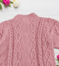 Hand Knitted Rose Pink Baby Cardigan with Cable Knit and Wooden Buttons - Image 8