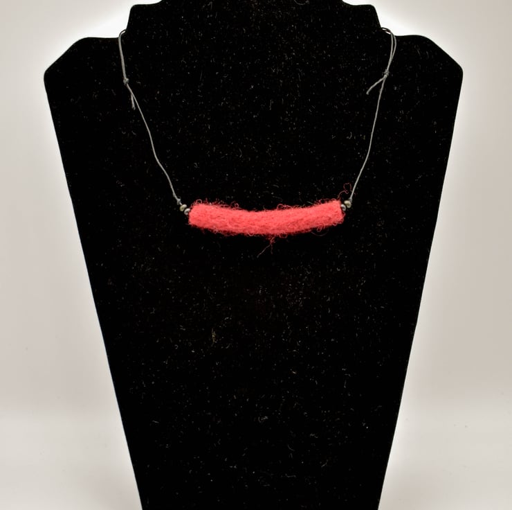 SOLD SALE Felted bead necklace in red wool Folksy