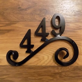 Custom House Number Plaque.........................Forged Steel.Free Fitting Kit