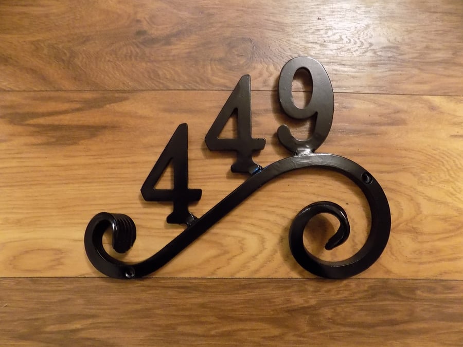 Custom House Number Plaque.........................Forged Steel.Free Fitting Kit