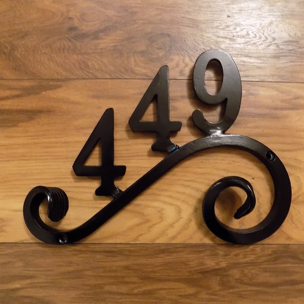 Custom House Number Plaque.........................Forged Steel.Free Fitting Kit