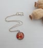 Poppy Pendant with Chain Necklace, Arty Jewellery with Red Flowers  - Image 6