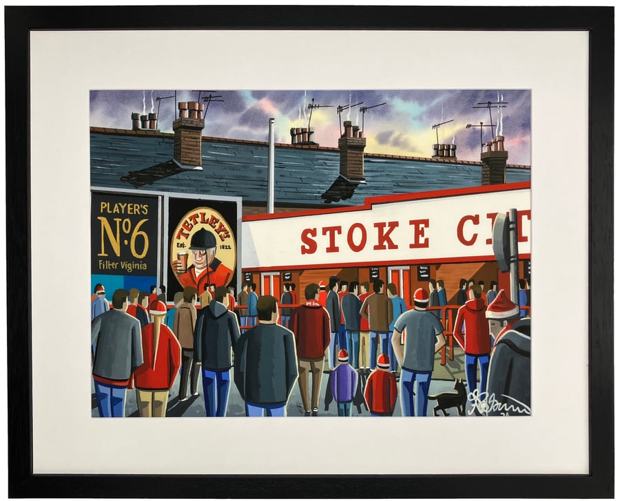 Stoke City Retro Victoria Ground Football Stadium Art Print 20" x 16" Frame Size