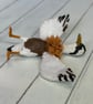 Brown White Indian Runner Duck Spun Cotton Miniature Art Doll - Image 8