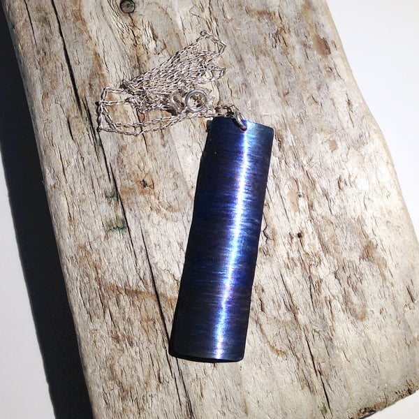  Handmade Coloured Titanium Pendant Necklace - UK Free Post