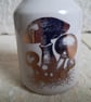 Stoneware bud vase with a copper toadstool image - Image 3
