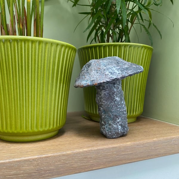 Paper Mache Mushroom Ornament: Rustic Fantasy Home Decor (no 5)