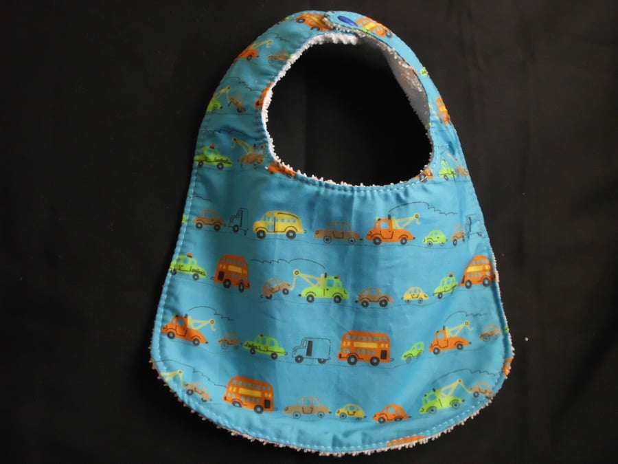 Baby Boy cars and buses Bib